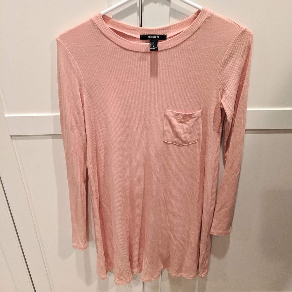 Long Sleeve Blush Shirt Dress